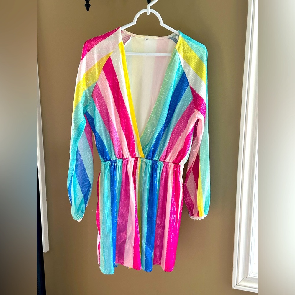 Rainbow Sequence Romper